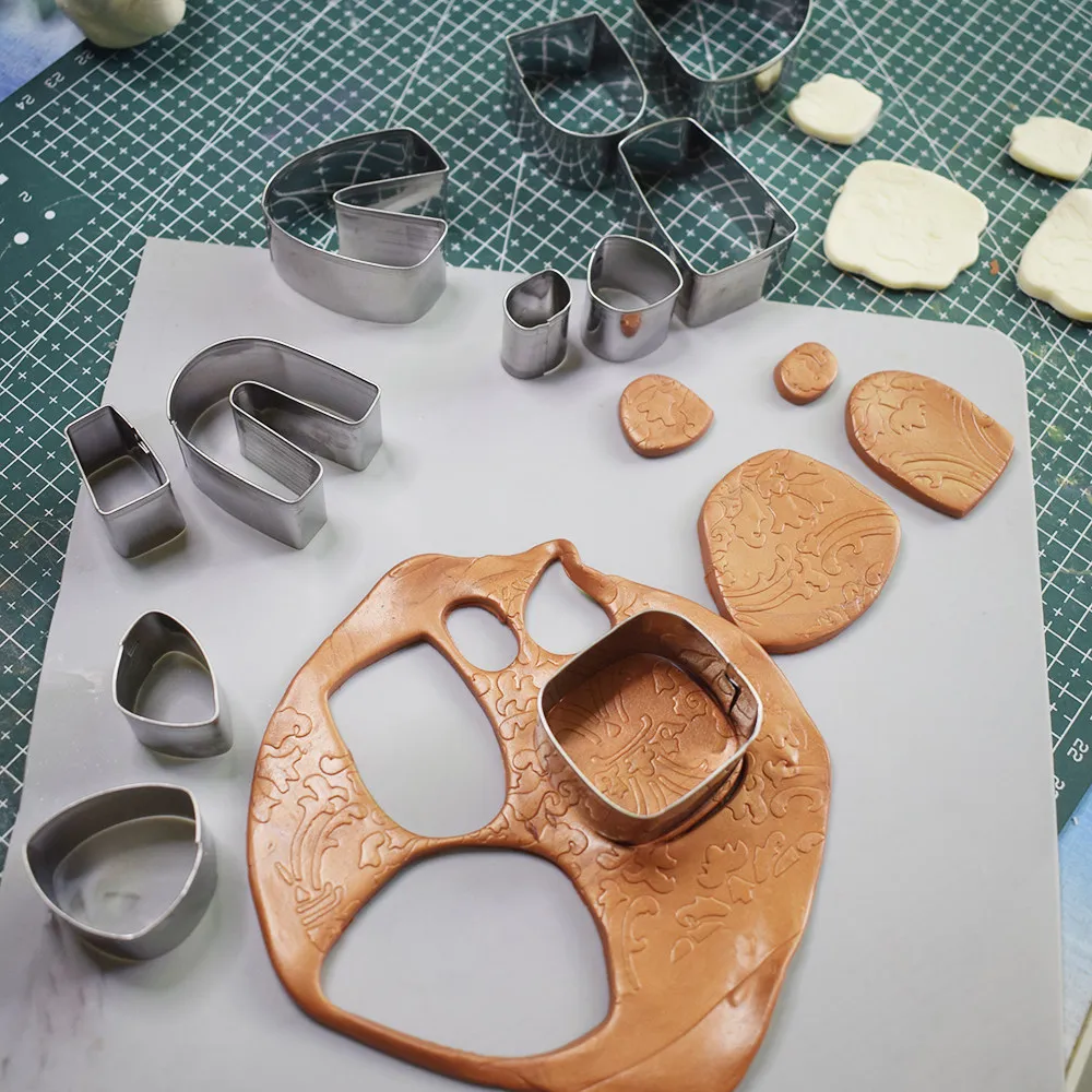 Grundlegende Weichkeramik-Ohrringe Stanzformen für Ton-Ohrringe Handgemachte DIY Spezialform-Stanzformen Ton-Schneidewerkzeug – Detail 3