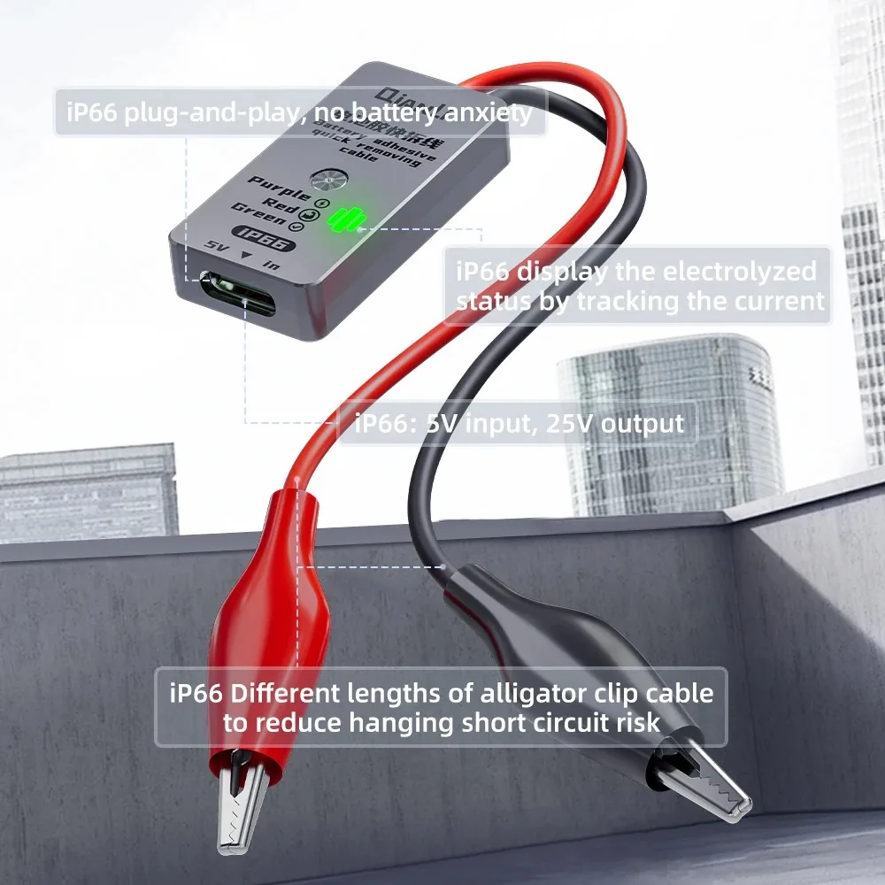 QianLi iP66 แบตเตอรี่กาว QUICK RELEASE CABLE สําหรับ iPhone 6-16PM Electrolyzing แบตเตอรี่กาวกาว Quick Disassembly เครื่องมือ