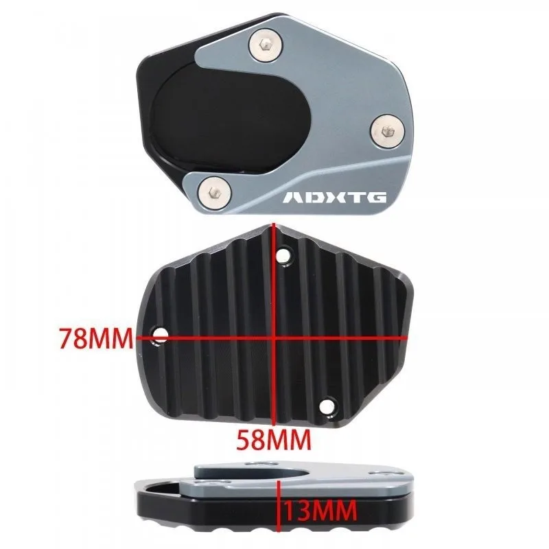 แผ่นขยายขาตั้งข้างมอเตอร์ไซค์ CNC อลูมิเนียม สำหรับ SYM ADXTG 400 อุปกรณ์เสริมแผ่นขยายขาตั้งข้าง