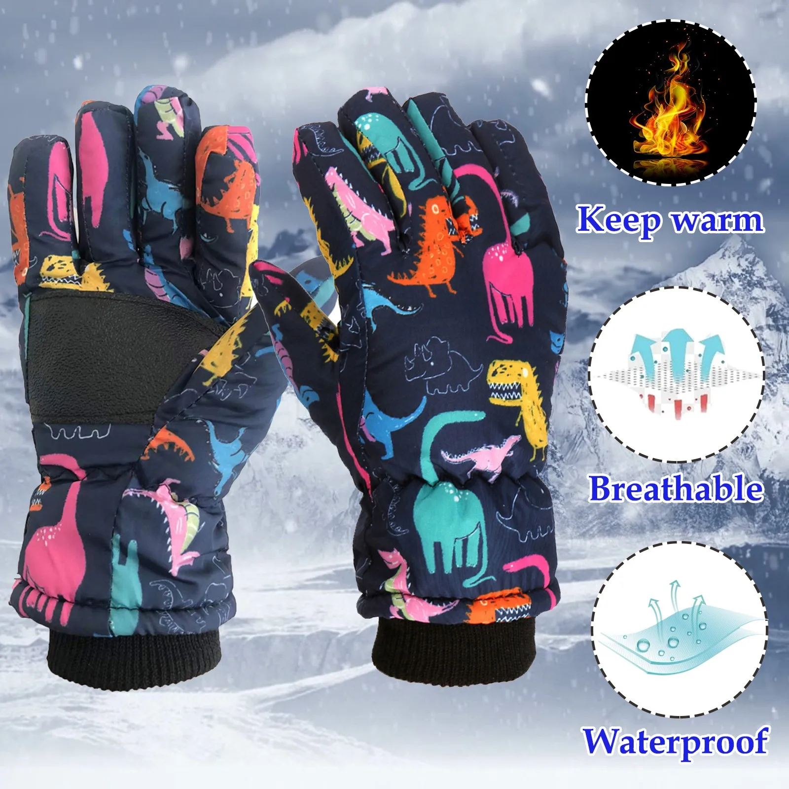 Outdoor Warm Snow Gloves Kids Toddlers Windproof Ski Snow Gloves Ski Mittens Toddler Toddler Apparel Snowboards for Kids