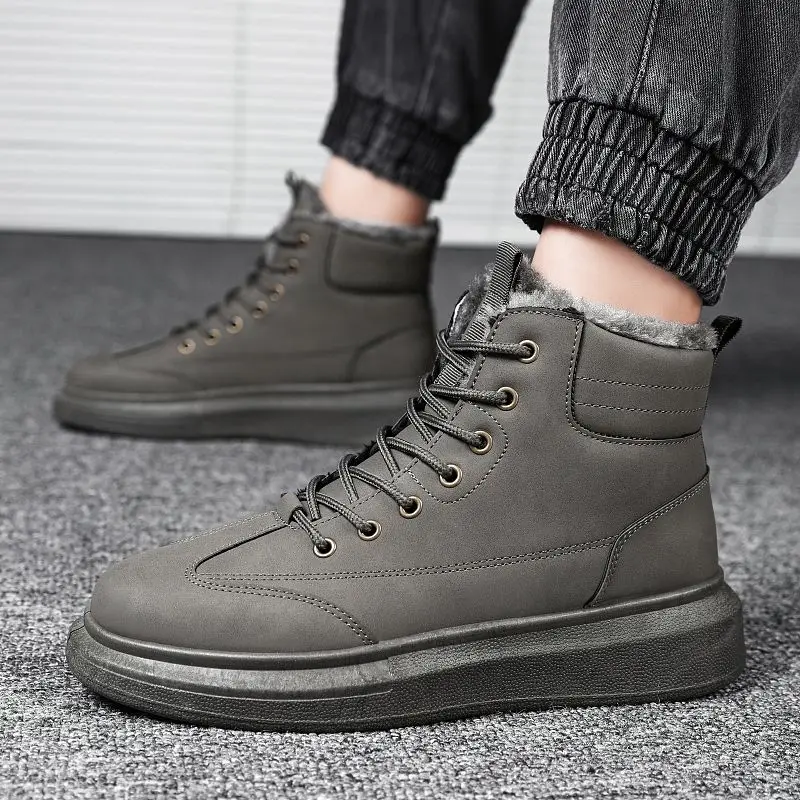 ​Men's Winter Snow Boots Warm Sheepskin Fleece Waterproof AntiSlip Thermal Insulation Clearance Sale​ Laceup Fashion Footwear