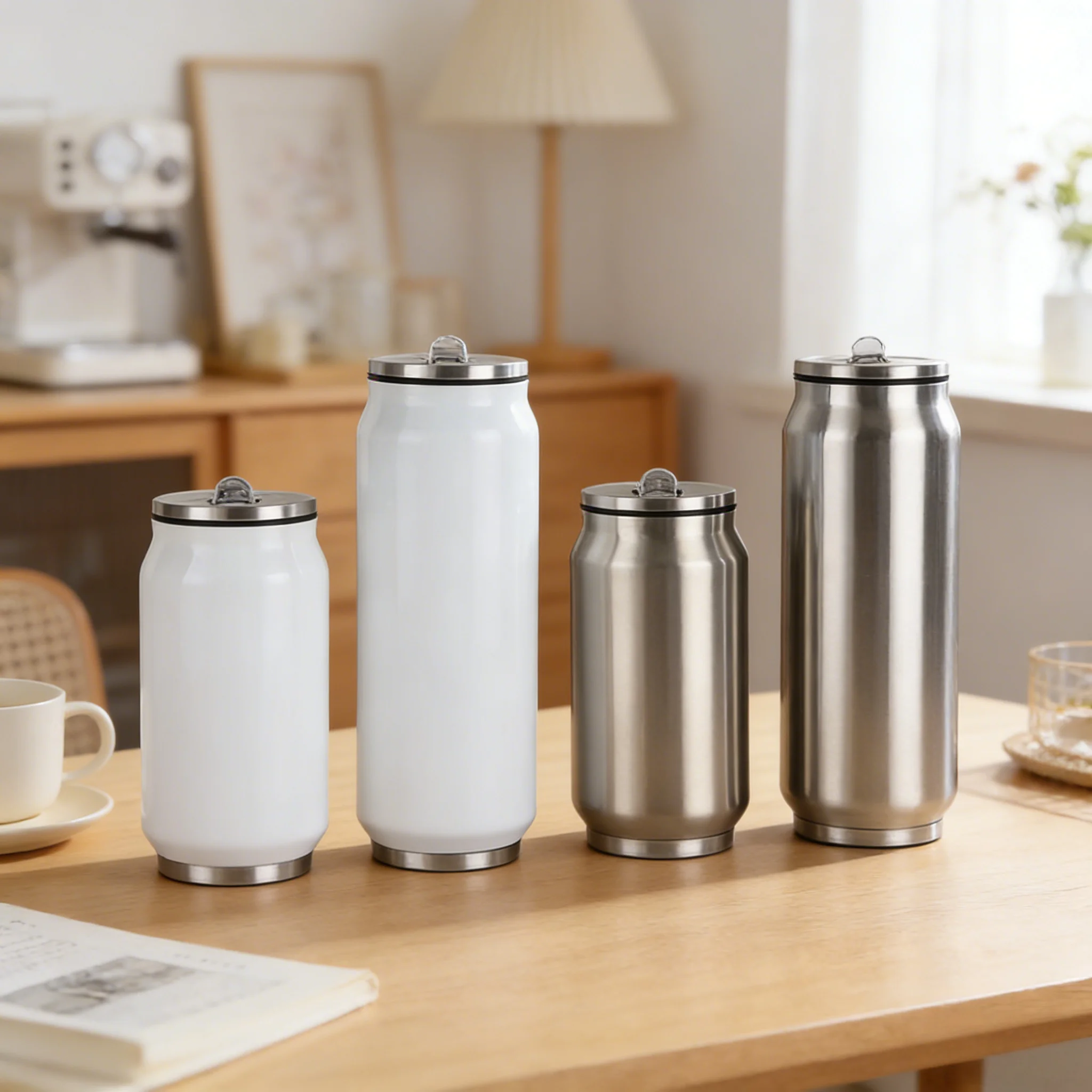 Termo Portátil Aislado de Acero Inoxidable de 350/500ML con Diseño de Lata de Cola, Mantiene el Agua Fría, Ideal para Estudiantes, Regalo