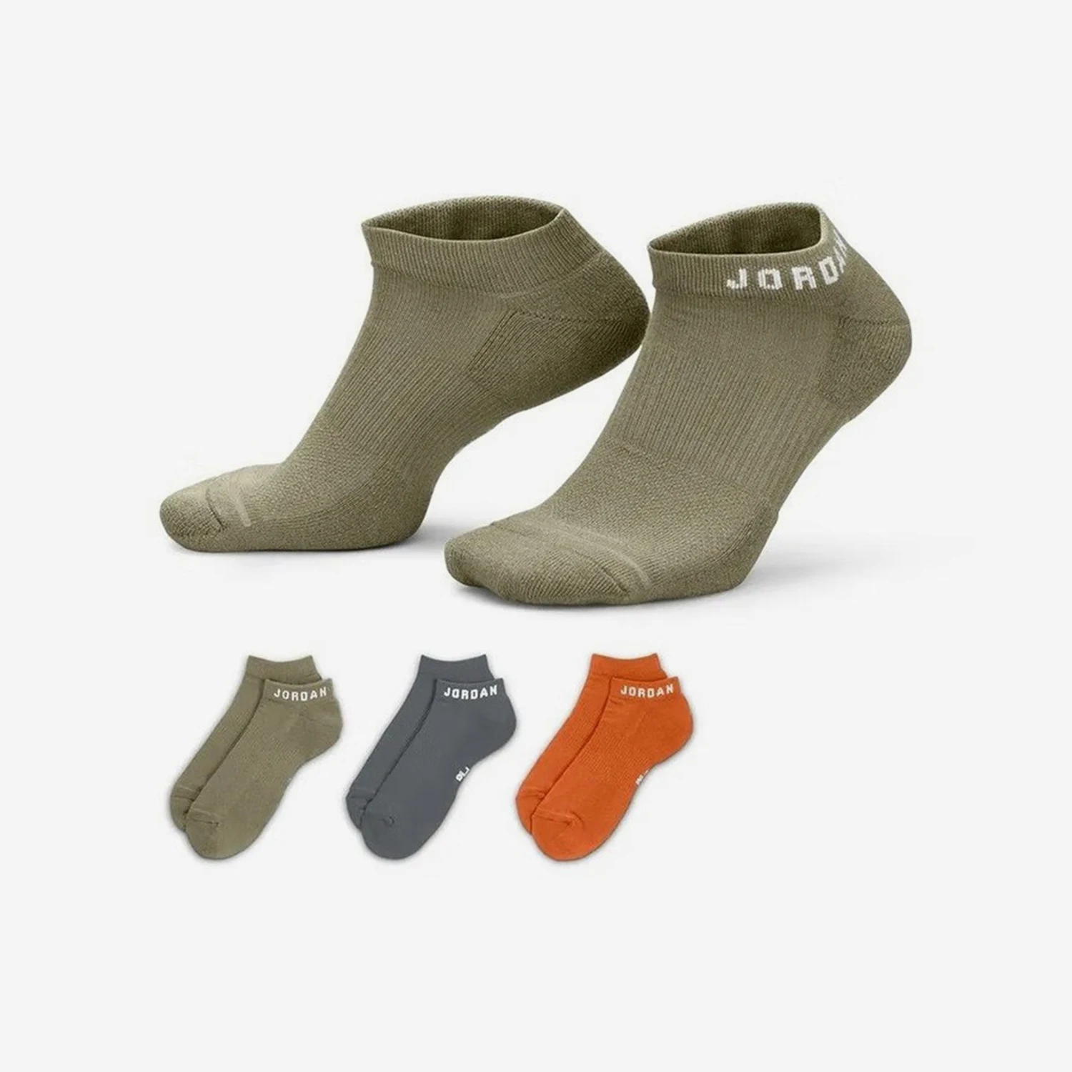 Nike genuine JORDAN Men's and Women's Sports Knit Breathable Boat Socks Three Pack DX9656-928 view 3
