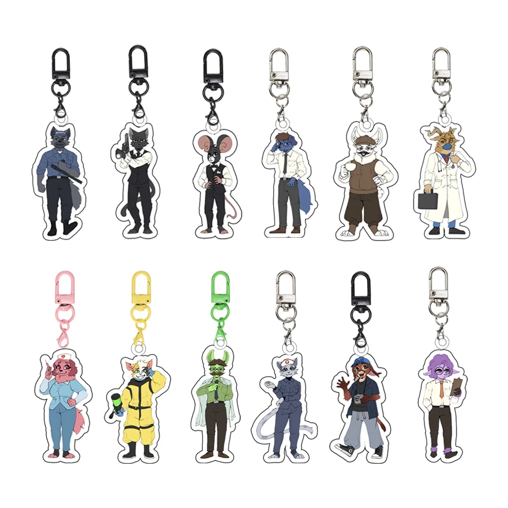 for Popular Game Animal Hospital Barney Ratthew Liz Rattina Peripheral Acrylic Keychain Decoration Pendant Cute Festival Gift
