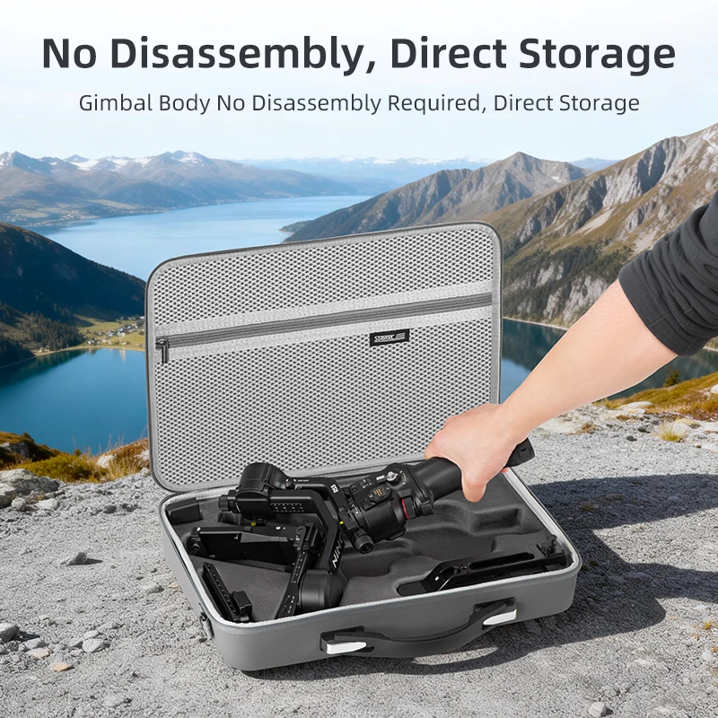 Tragetasche für DJI RS 5 Zubehör, Tragbare PU-Leder Aufbewahrungstasche für DJI Ronin RS5 Gimbal Reise Outdoor Vlogging – Detail 5