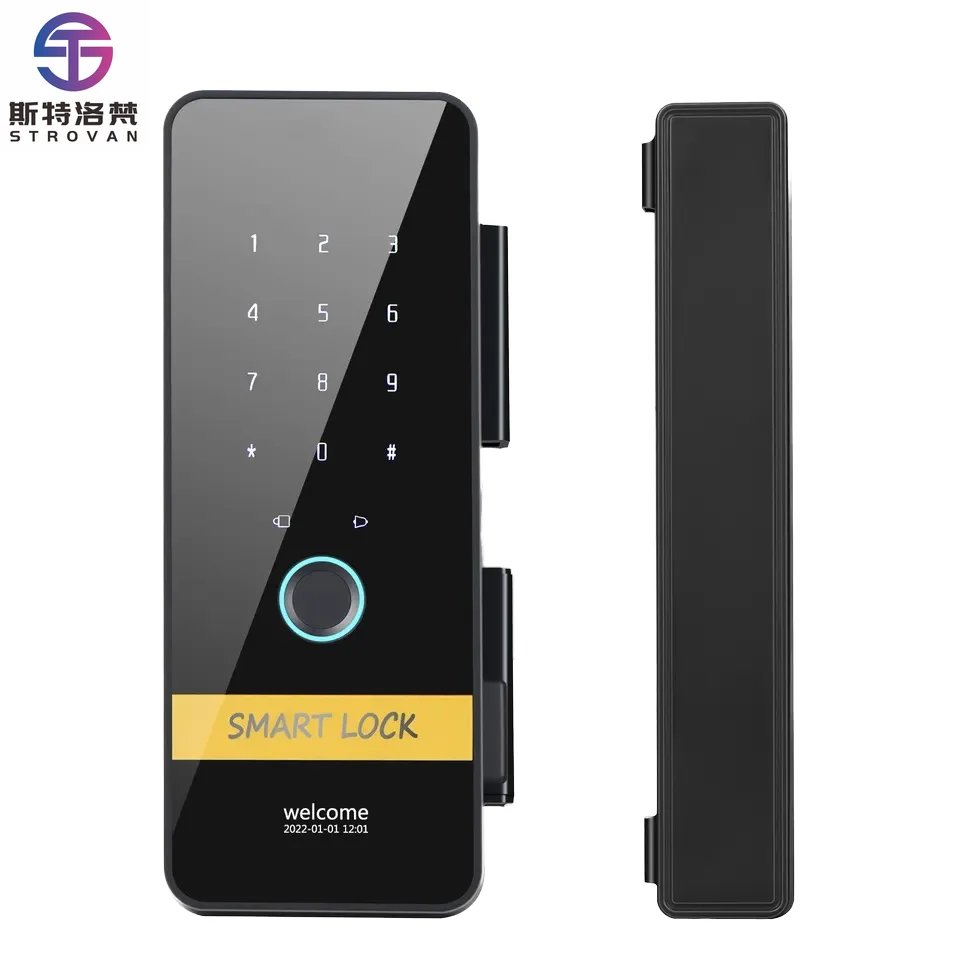 

Digital Password Smart Fingerprint Glass Door Lock NFC IC Card APP Smart Door Lock With Keys