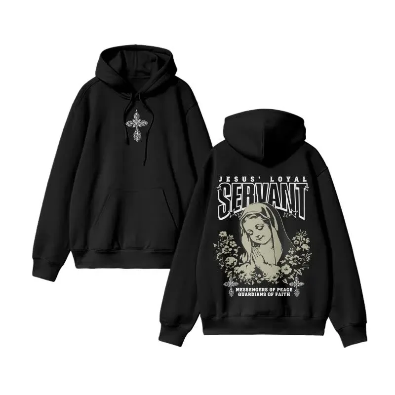 

2025 Autumn and Winter Unisex 100% Cotton Jesus Loyal Design Print Hoodie High-end Luxury Is for Both Men and Women Top Y2k