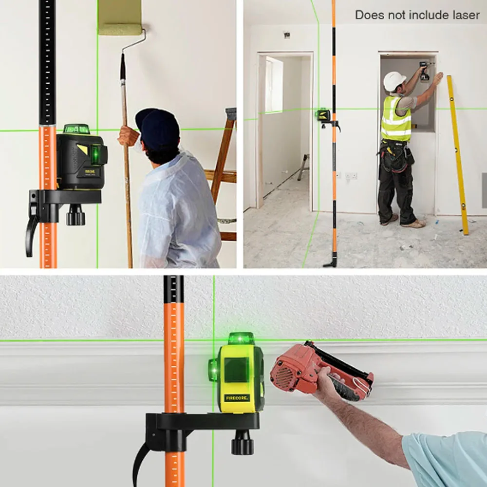 Multifunction 3.36M Laser Level Extend Bracket Telescopic Rod 5/8 and 1/4 Interface Elongation Support Stand Woodworking tools