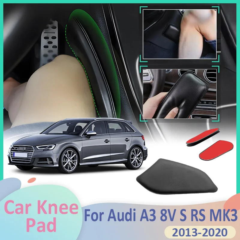 

For Audi A3 8V S RS MK3 2013~2020 2015 Car Leg Knee Pads Foot Lether Center Control Elbow Cushions Armrest Interior Support Rest