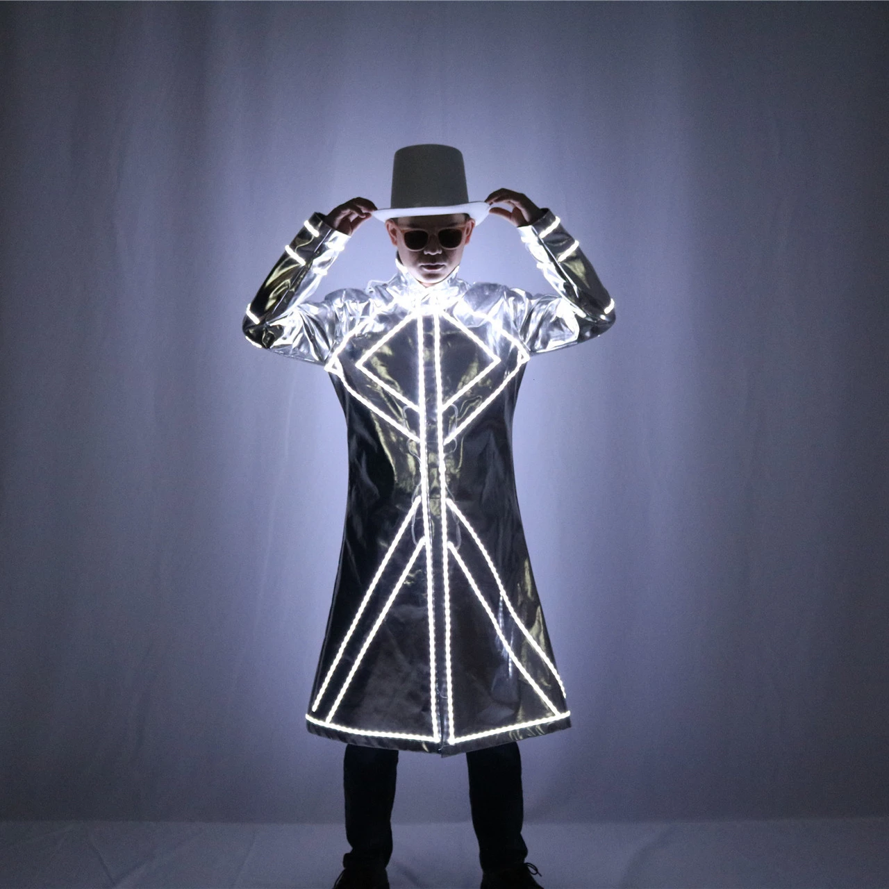 Nightclub Light up Jacket Men Festival Party Magician Stage Performance Wear Fancy Show Costume 2026 LED Tron Dance Wear