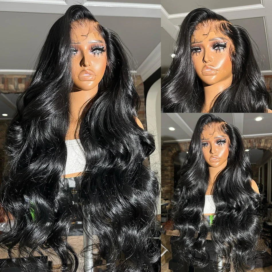 Body Wave 250 Density Glueless Wigs 13X4 HD Lace Frontal Human Hair 40 Inch Remy Transparen Pre Plucked Brazilian Wigs For Women