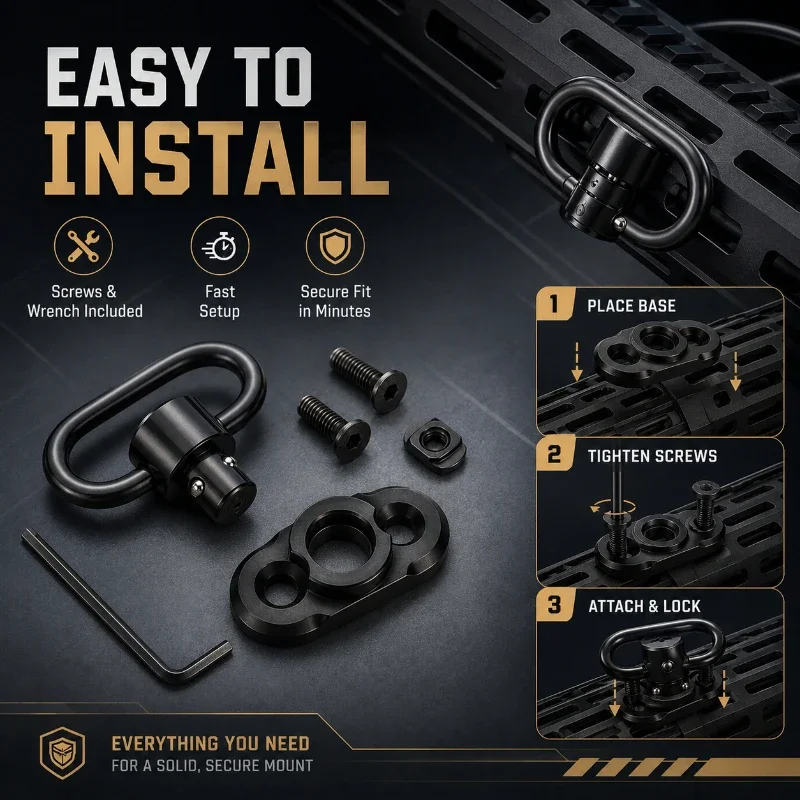 Matte Black Alloy Quick Disconnect Strap Ring Reinforced Base With Matching Bolts Hobby Collection Parts