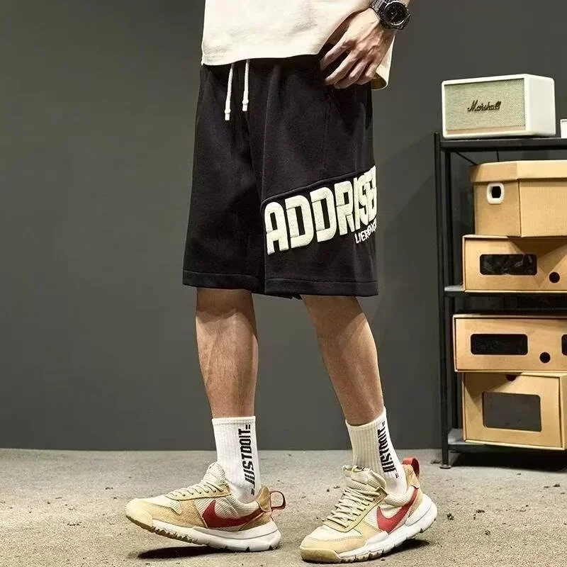 Pantalones cortos Y2K con estampado de letras para Hombre, Bermudas transpirables de estilo Hip Hop, informales, para playa y gimnasio, para verano, novedad de 2024