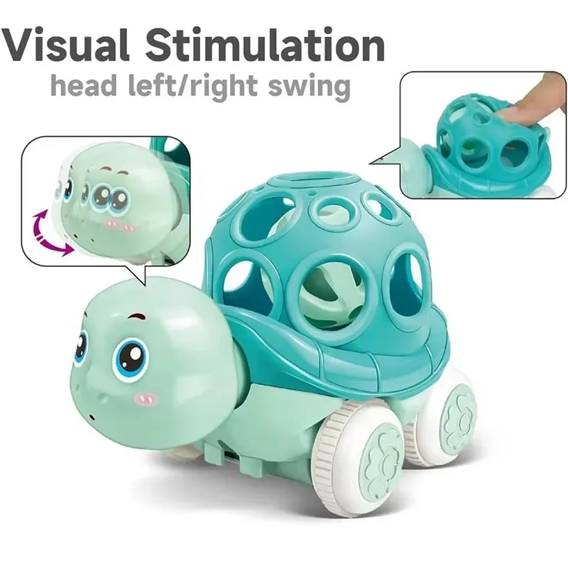 Baby Toy Car Rattle Roll Cars for Toddler 1-3 Press and Go Car Friction Powered Truck Soft Rattles for Babies Girl Birthday Gift image 3