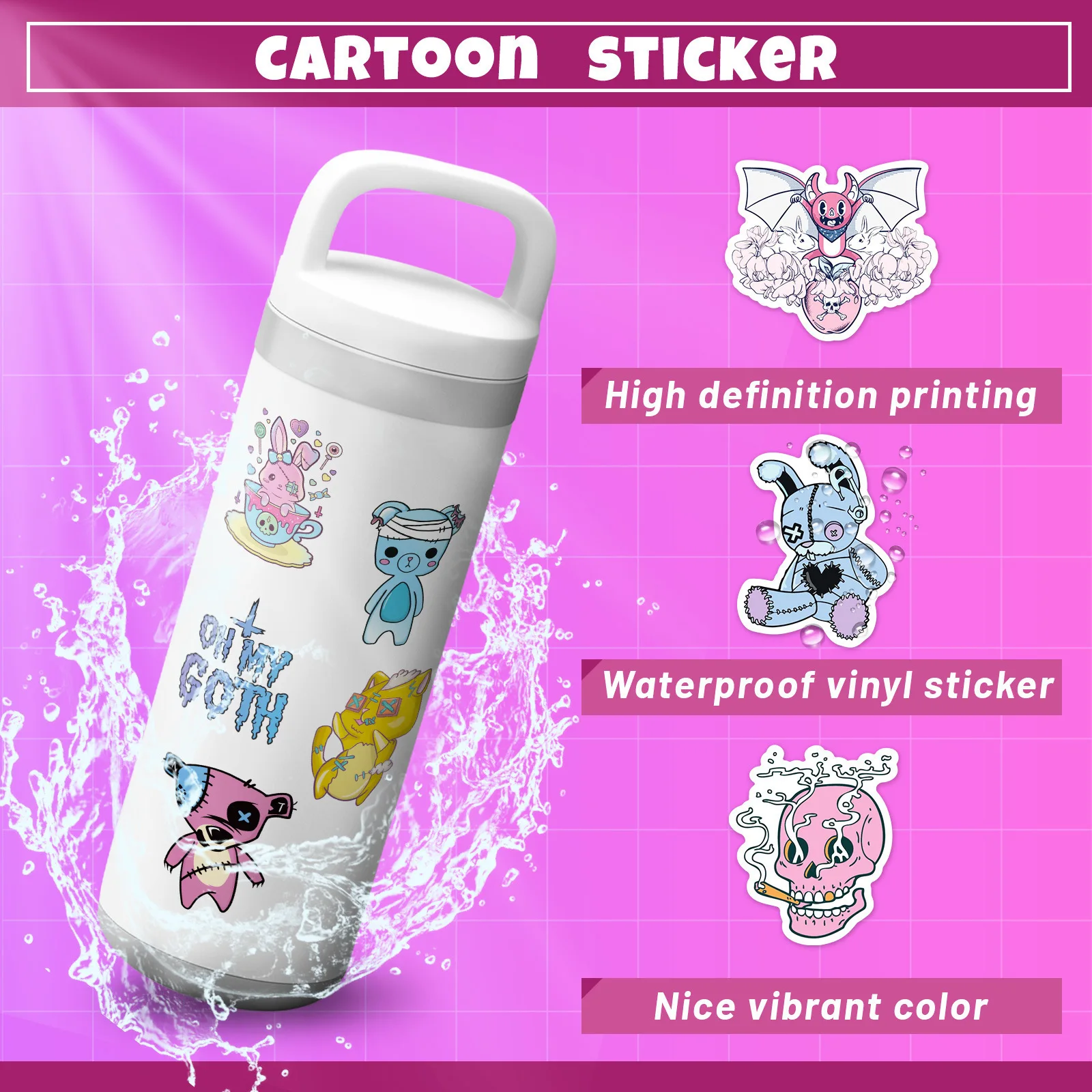 10/50PCS Cool Horror Skull Graffiti Stickers Waterdicht Gothic DIY Speelgoed Geheim voor Scrapbook Reistas Esthetische Decals