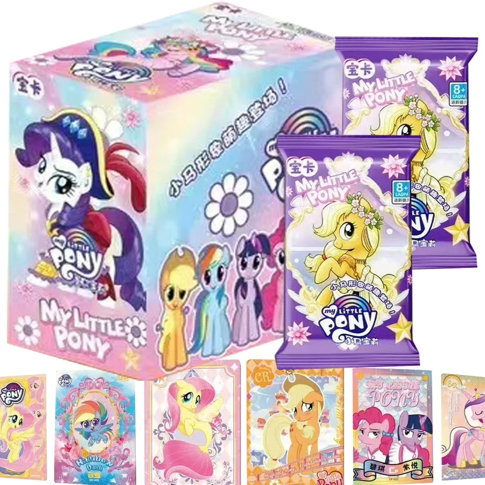 Original My Little Pony Collection Cards For Children Humorous Harmonious Cute Character Thick Card Series Board Game Toys Gifts