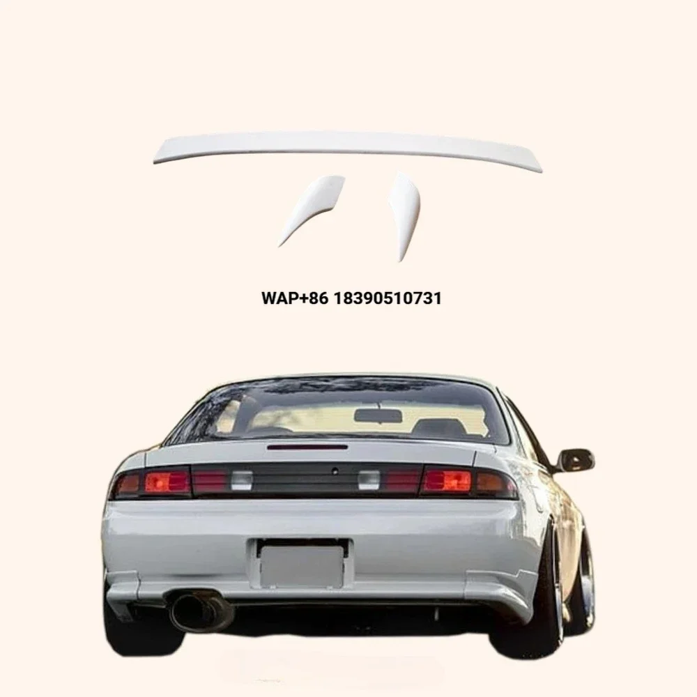 

For 200SX S14 S14A Origin Style Fiberglass Rear Trunk Spoiler Wing 3pcs Body Parts