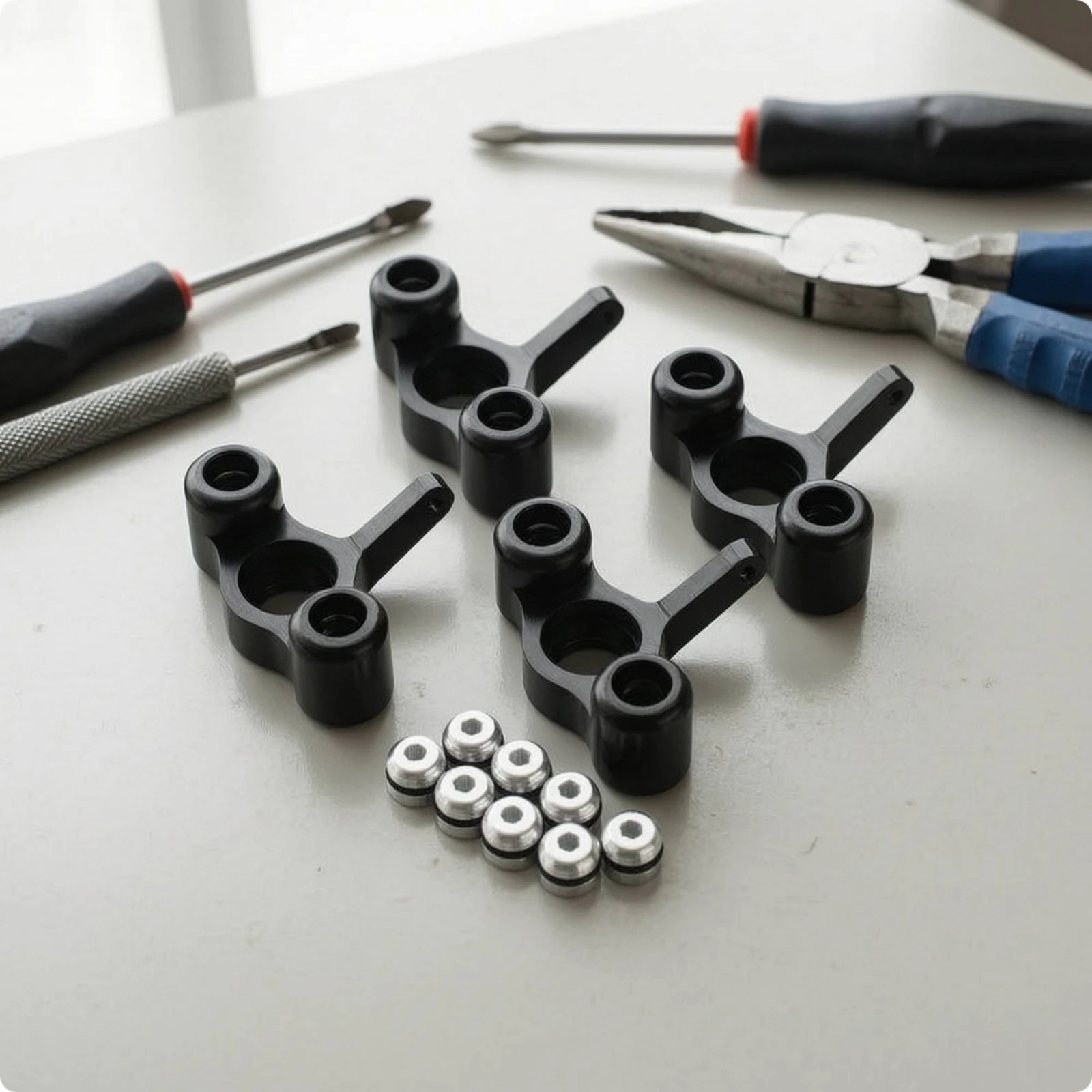 4 Pieces Steering Cup with Nuts Long-Lasting RC Steering Cup Parts High Strength Hardware Strong for Hobbyists