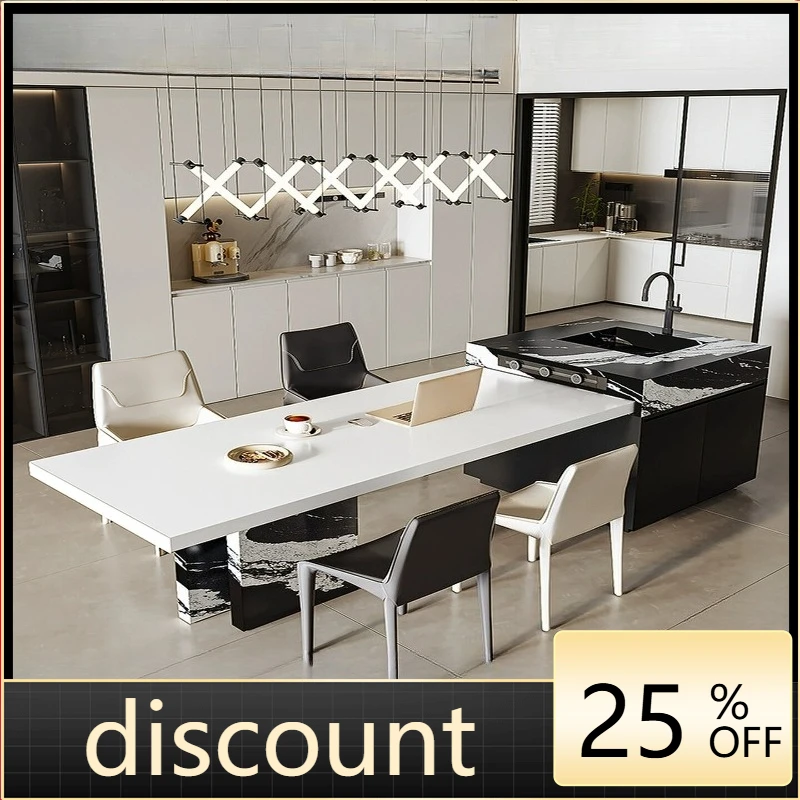 

LH island dining table integrated household retractable high-end light luxury wind guide platform