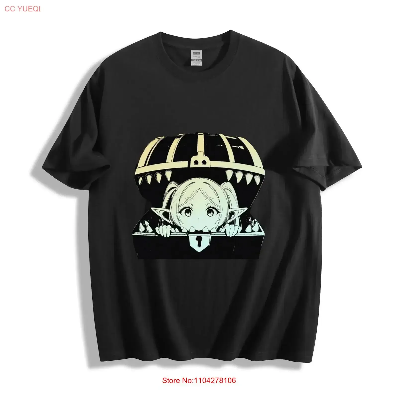 Frieren Mimic Trap T Shirt Chest Monster Peek Design long or short sleeves vintage Washed fashion homme streetwear graphic