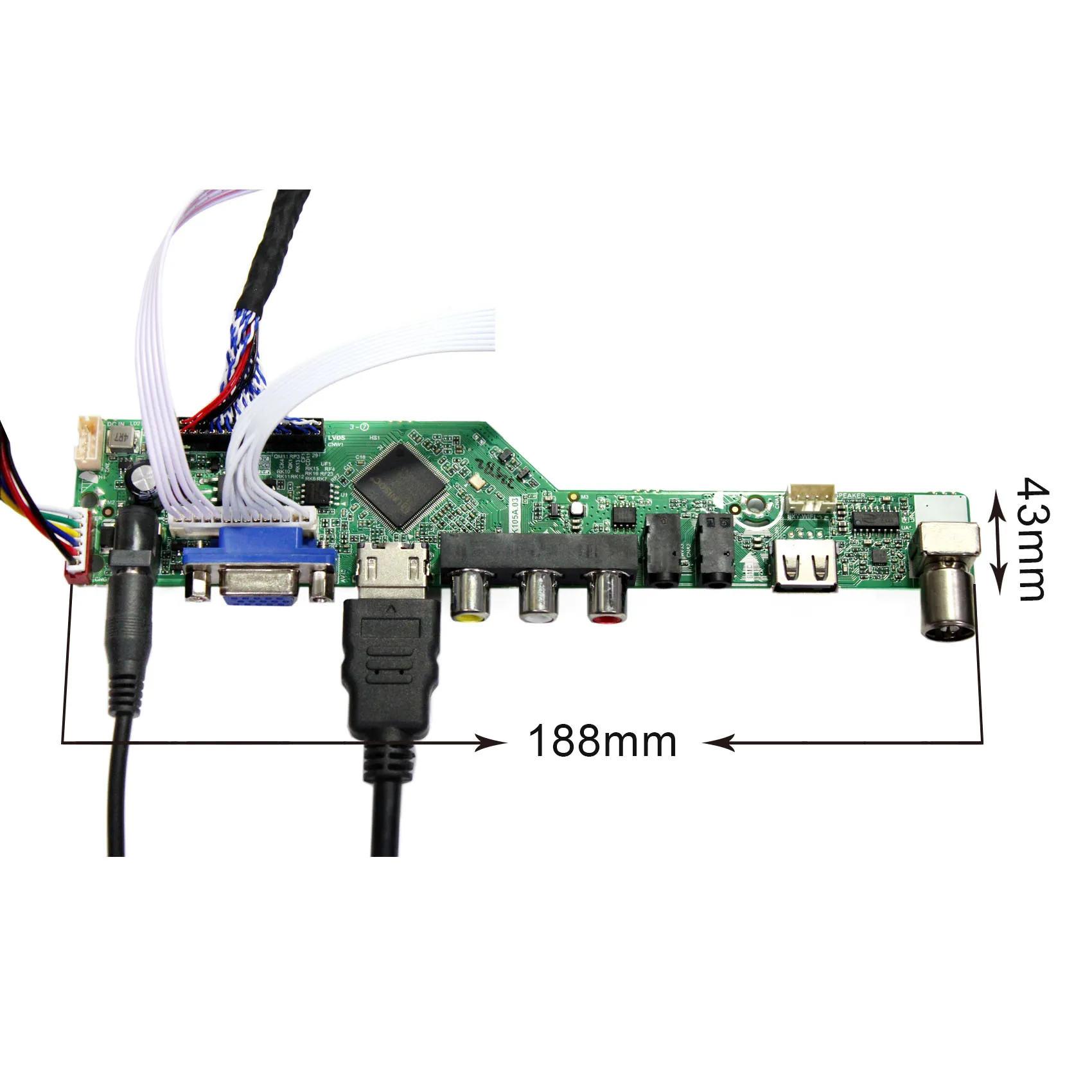 Papan LCD USB AV VGA HD-MI 19 inci, layar LCD 1440X900 untuk Panel tampilan PC