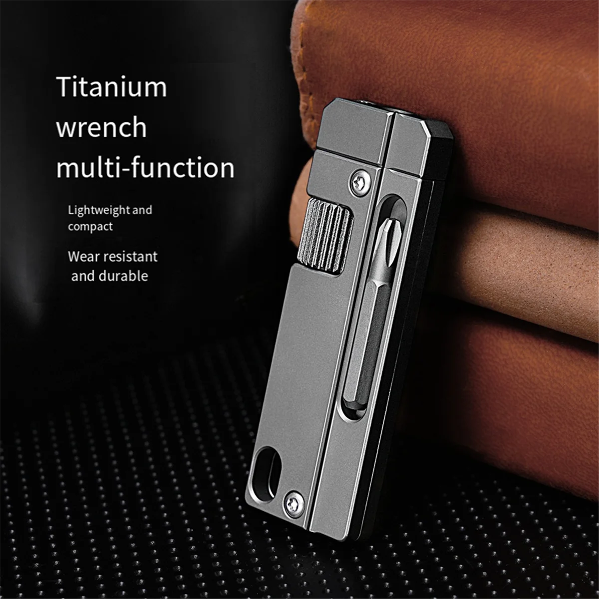 A80ITitanium Alloy Mini Adjustable Spanner Wrench, Multitool Portable Repair Tool for Outdoor Use,Multifunctional Tool