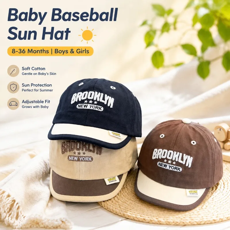 

Korean Style Casual Kids Peaked Cap Spring Short Brim Sun Protection Baseball Hat Versatile Toddler Shade Hat for Boys Girls
