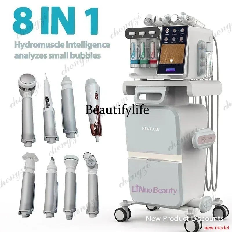 

F182 Handles Hydro H2O2 Peeling Vacuum RF Face Lifting Hydro Small Bubble Water Hydro Aqua Skin Spa Deep Cleansing Salon Machine