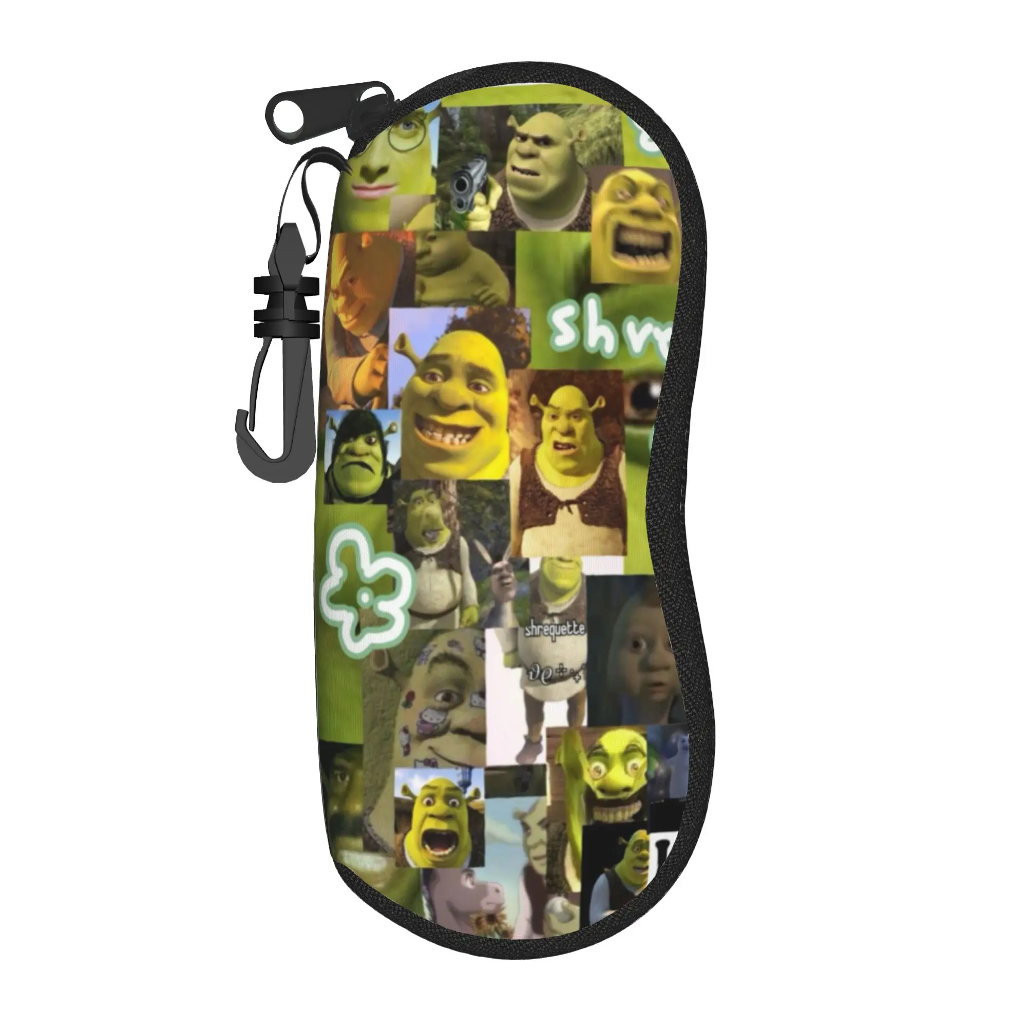 Harajuku Funny Shreks Meme Glasses Case Lightweight Zipper  Glasses Storage Box Anti-Pressure Eyewear Container
