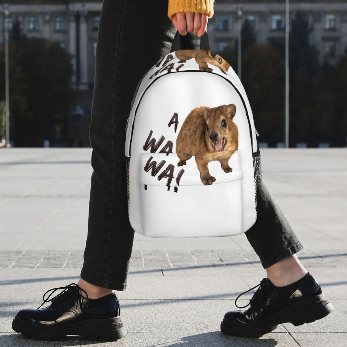 Awawa Angry Screaming Rock Hyrax Meme Backpack Student BookBag Boys Girls School Bag Laptop Shoulder Bags