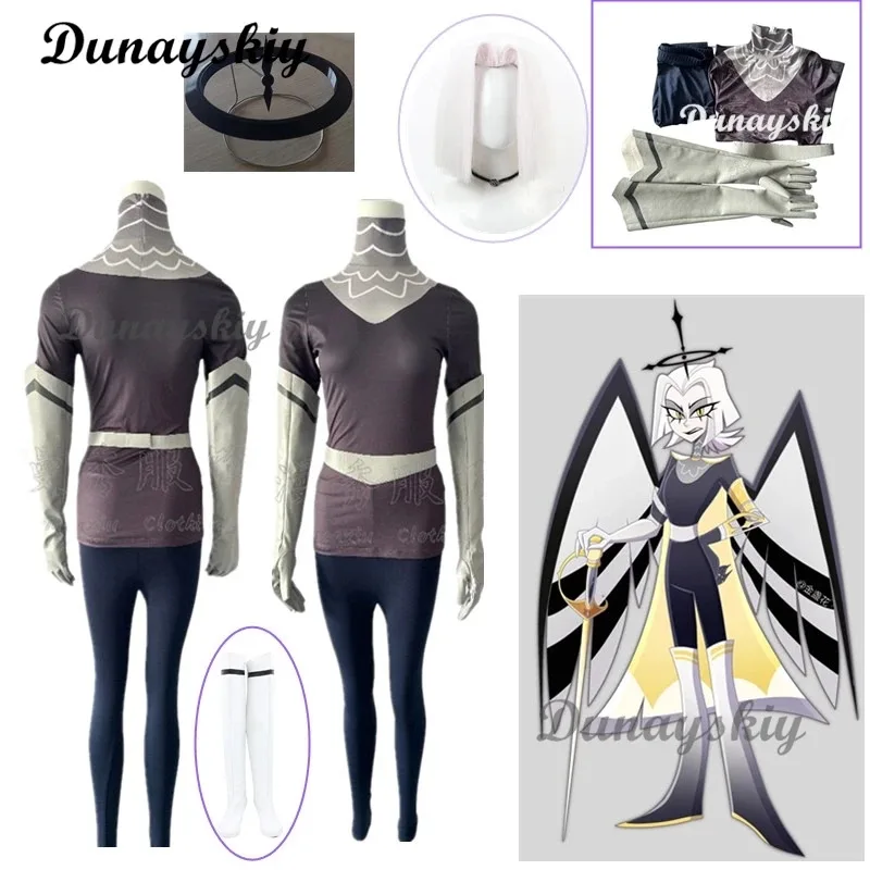 

didi 2025 2025 hhhHazbin Angel Costume Wig Hotel Lute Halo Women Shoes Halloween Carnaval Fancy Party Cosplay
