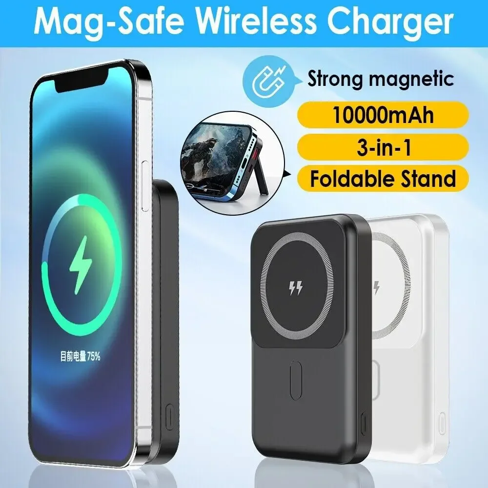 100% New Portable Magnetic Power Bank Wireless External Fast Charging 20W Battery Charger Cases for iPhone Xiaomi Samsung Huawei