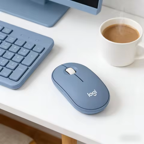 Logitech M350 Pebble Wireless Mouse, Bluetooth 2.4G Dual Mode, Silent Click, Ultra Slim Portable for Laptop PC Office Travel