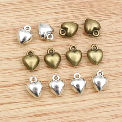 30pcs 9x7mm 15x13mm Alloy Enamel Heart Handmade Charms Pendant DIY Jewelry Making Accessories for Earrings Bracelet Necklace