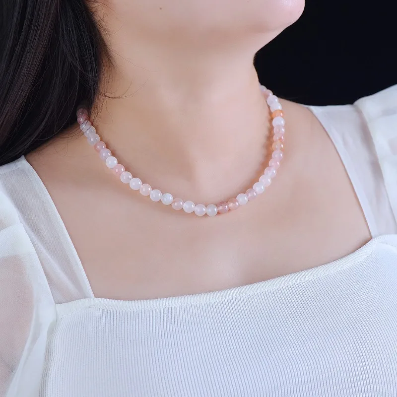 

Натуральная изысканная цепочка для мамы с цветком персика, модное универсальное ожерелье в этническом стиле