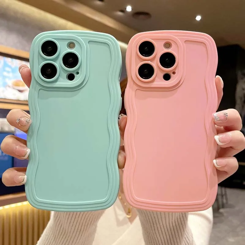 For OnePlus ACE2V Case Cute Soft Candy Curly Wavy Phone Cover For Oneplus ACE2V 11 9RT 9PRO ONEPLUS 11 Shockproof Shell