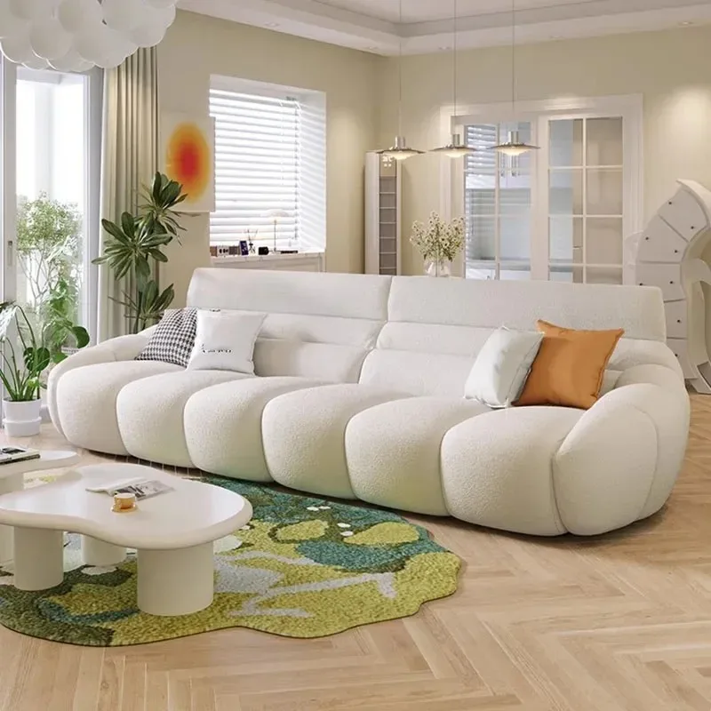 Modern Designer Lounge Sofa New Large Tatami Chaise Plush Sofa Cloud Floor Recliner Muebles Para Salas Modernos Home Furniture