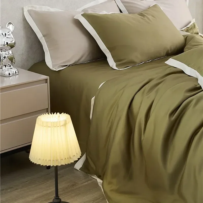 60 Lanjing Heavenly Silk Four Piece Set of Light Luxury Lyocell Bedspreads and Quilt Covers, Cool and Smooth in Summer