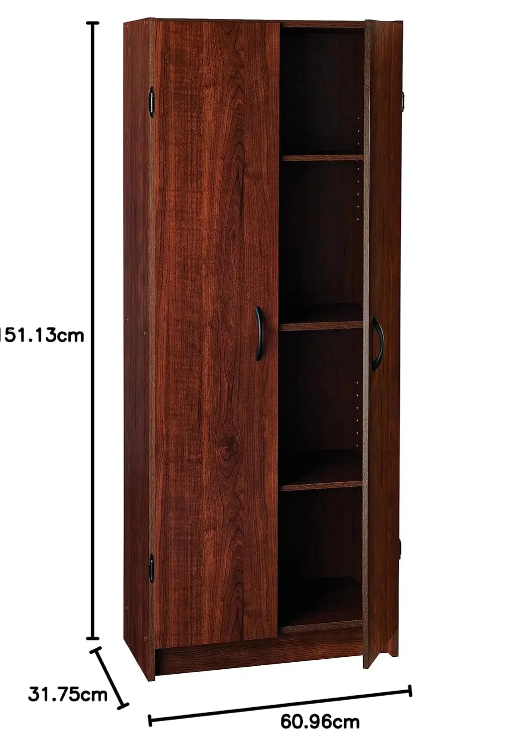 S19a4b634fa31493f9c96a25c975ce380T White Pantry Cabinet Cupboard with Adjustable Shelves for Kitchen Storage