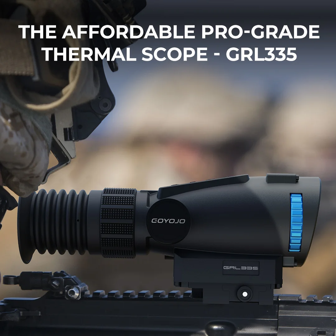 GOYOJO 384x288 نطاق حراري 1500-1800 متر منظار بندقية للتصوير الحراري مع بصريات حرارية عالية الحساسية، تخزين 12um 55 هرتز، 64 جيجابايت