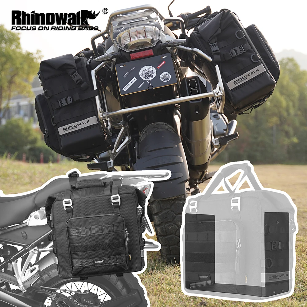 

Rhinowalk Motorcycle Side Bag 1PC 25L-32L Quick Release Universal Motorbike Saddle Tail Pannier Travel Luggage Storage Bag Parts