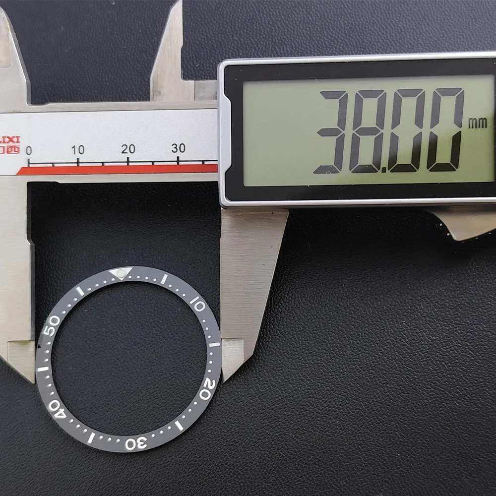 Inserto de bisel de reloj de cerámica de moda plana de 38mm x 31,5mm apto para cajas de reloj SKX007 SKX009 SRPD NH35 NH36 piezas de reloj de movimiento