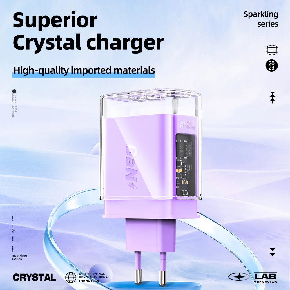 ACEFAST GaN Charger 65W USB Type C PD Fast Charger with Quick Charge 4.0 3.0 USB Phone Charger For MacBook Laptop for iphone 14