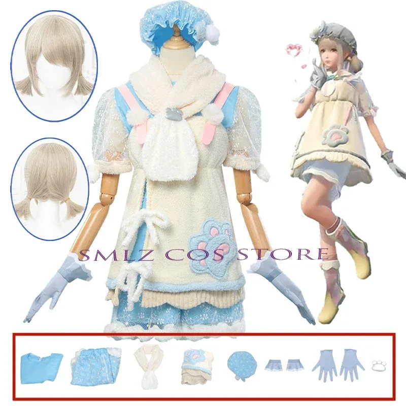 

Open World Nikki Cosplay Game Infinity Nikki Cosplay Costume Winter Lolita Dress Plush Scarf Hat Suit Party Play Outfit for Girl