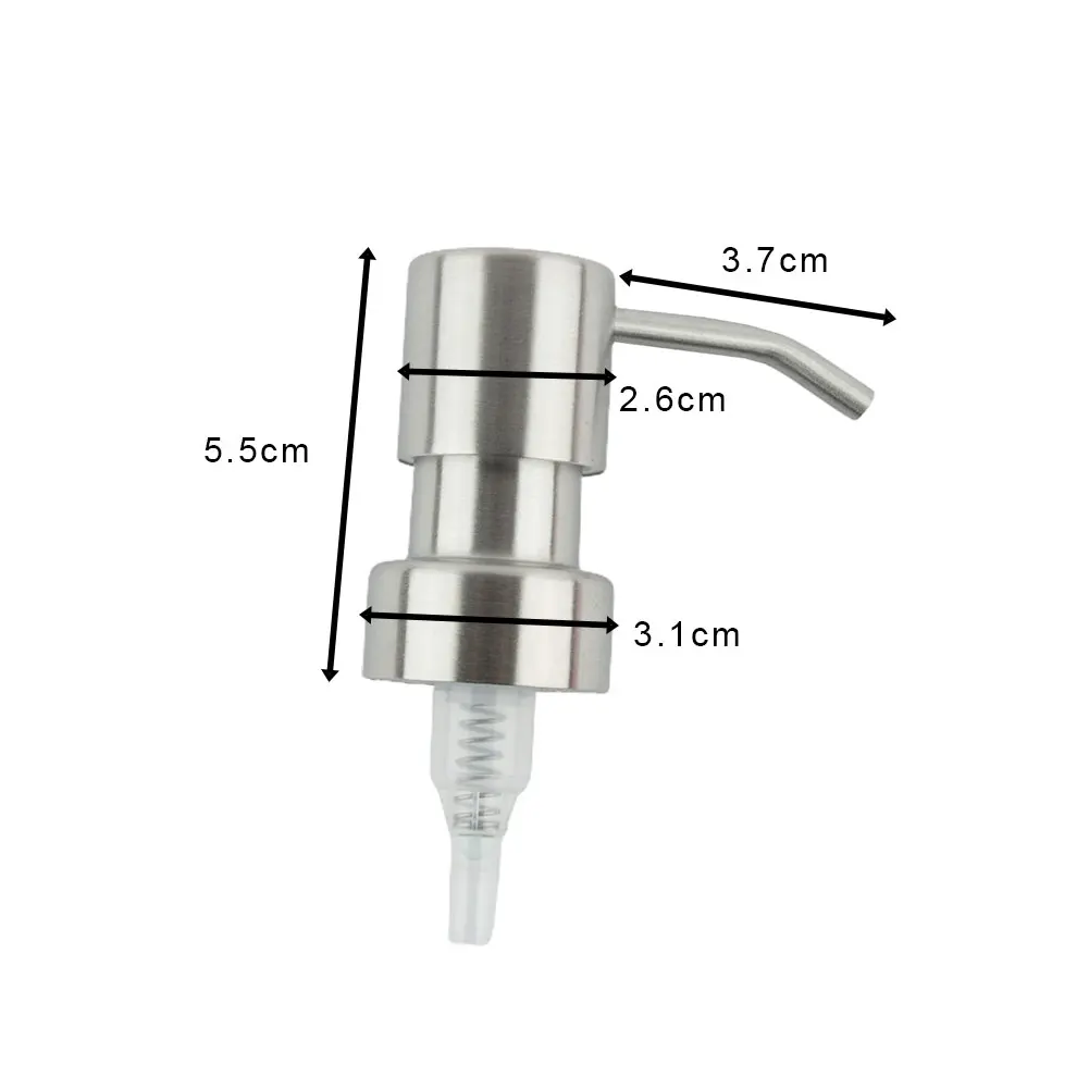Press Head Soap Pump Bottle Dispenser Jar Liquid Lotion Nozzle Replacement Shower Gel Stainless Steel Bathroom