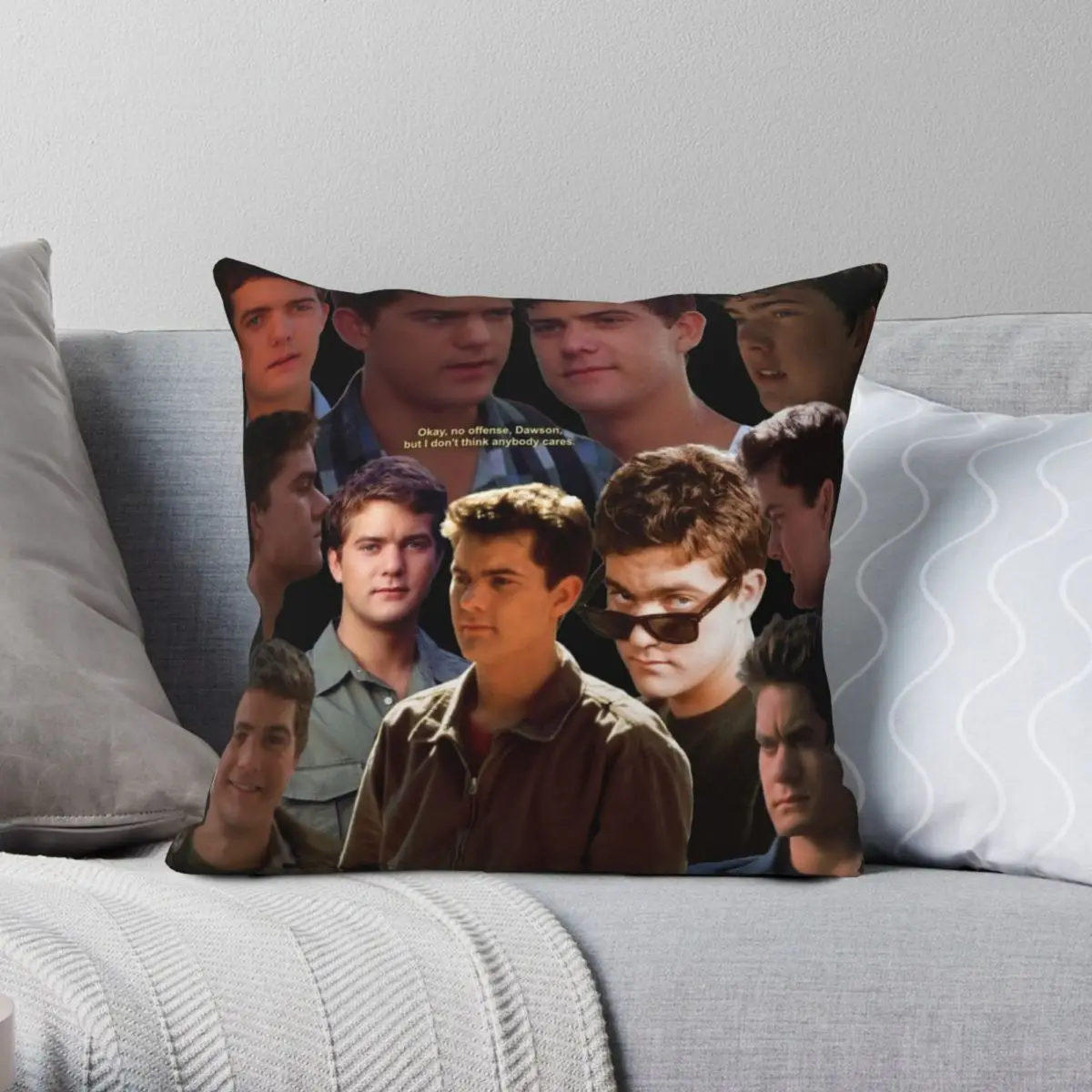 

Joshua Jackson Collage Square Pillowcase Polyester Linen Velvet Pattern Zip Decor Home Cushion Case