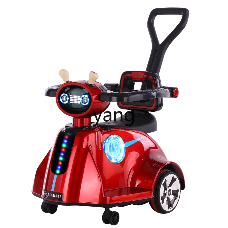 CX Children's Electric Car Portable Man Net Red Tile Toy Car Rotating Baby Stroller