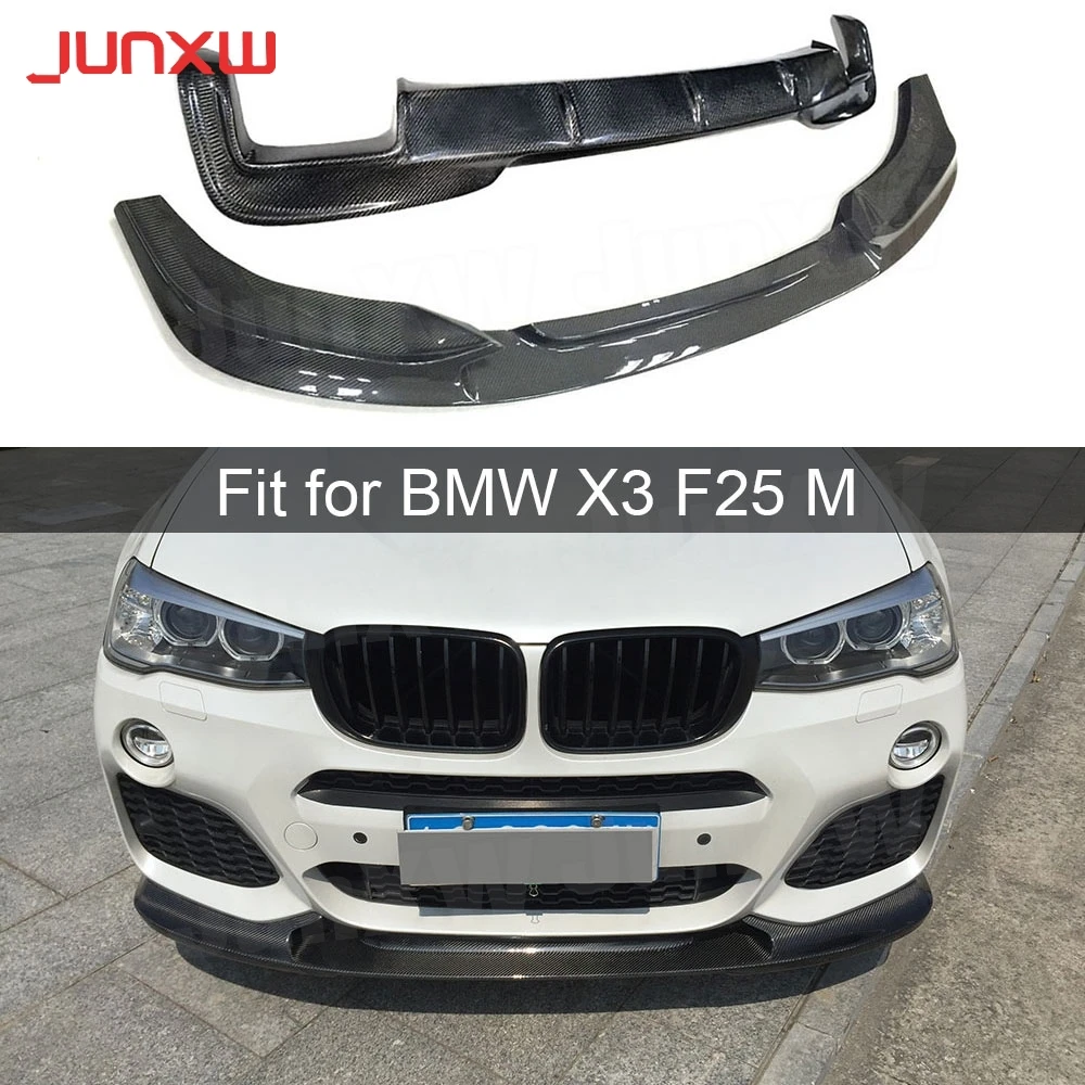 

Body Kits Carbon Fiber FRP Front Bumper Lip Spoiler Rear Diffuser Splitter For BMW X3 F25 M Sport 2014-2017 Car Accessories