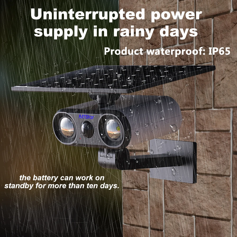 IP65 Waterproof Outdoor Indoor Solar Garden Light, with Solar Charging, Induction Triggered Lighting Rain Waterproof Function