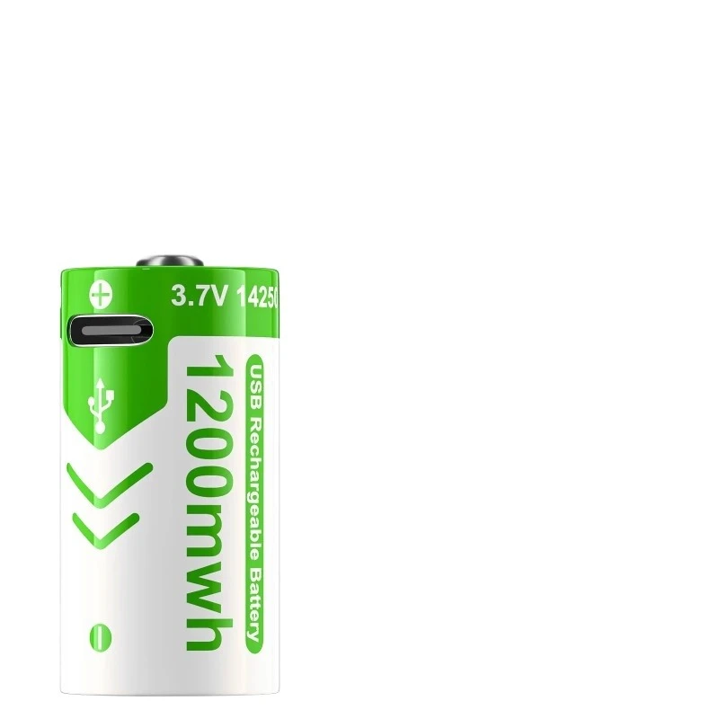 4 ชิ้นสำหรับแบตเตอรี่ลิเธียม 14250 USB ความจุขนาดใหญ่ประเภท-C 3.7V แบตเตอรี่แบบชาร์จไฟได้เครื่องมือวัดอิเล็กทรอนิกส์เครื่องชั่งน้ำหนักแบตเตอรี่